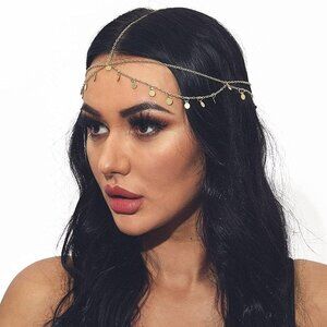 Luxurious Gold Headpiece with Mini Coin Discs – Fabulous Festival Hair Accessory